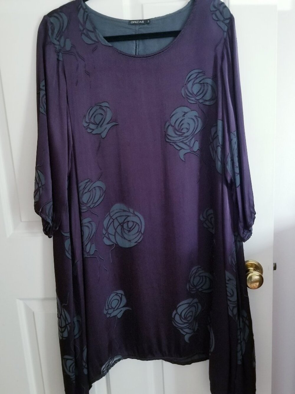 GRIZAS TUNIC DRESS purple with blueberry burnout undertone